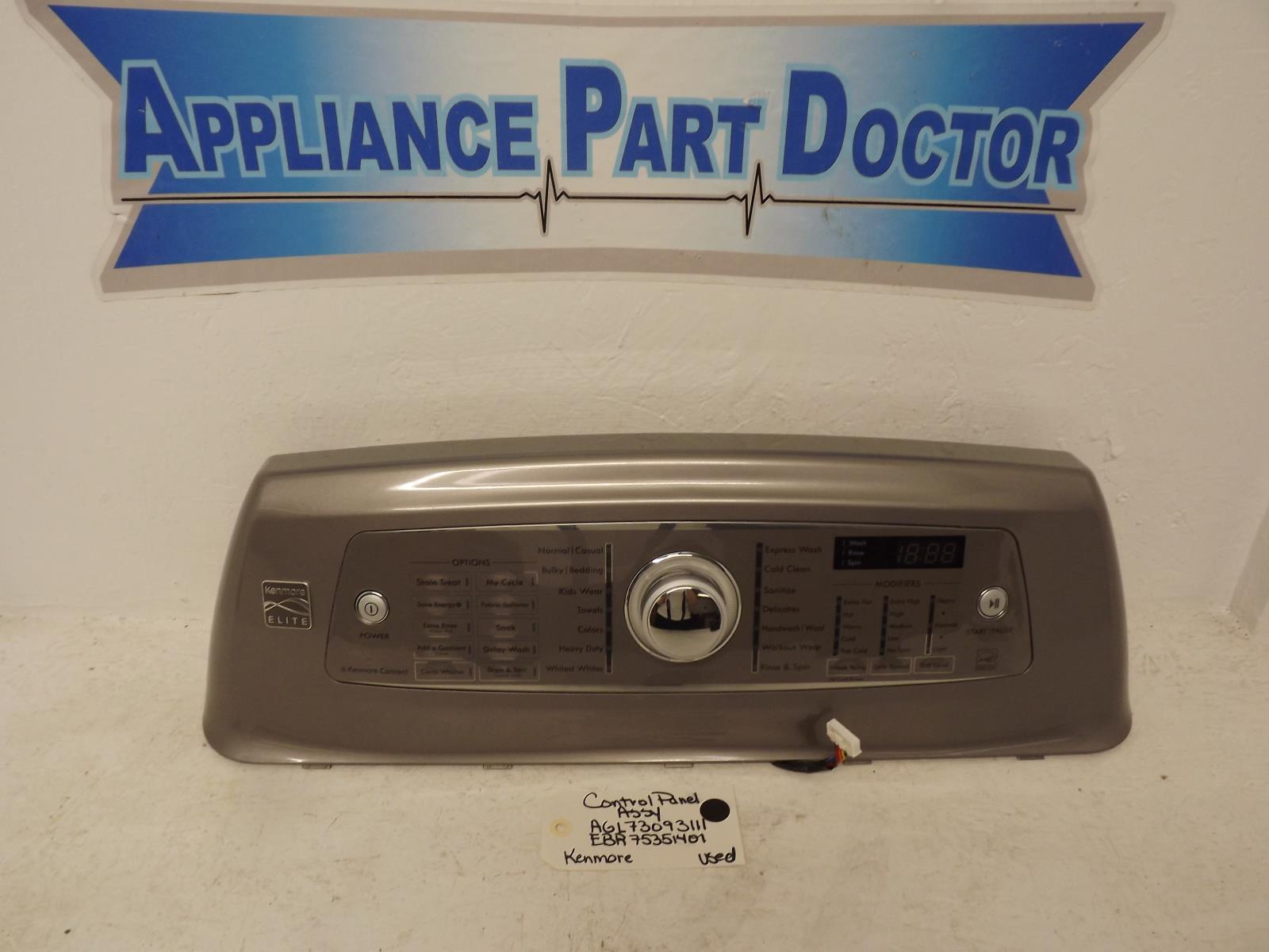 Kenmore Washer AGL73093111 EBR75351401 Control Panel Assy Used Kenmore Washer AGL73093111 EBR75351401 Control Panel Assy Used